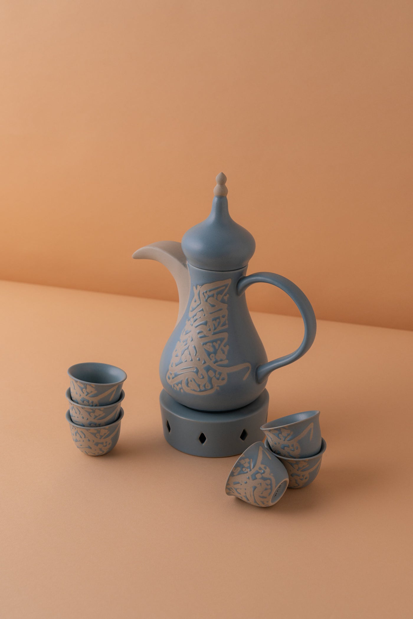 KL2 Arabic Coffee Cups Set 6 Pcs + Dallah