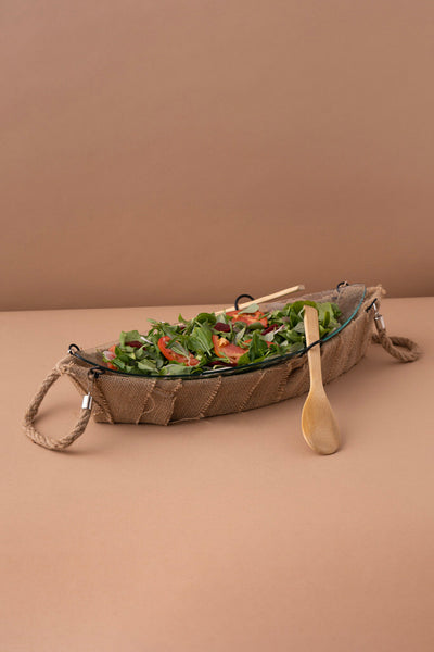 Z1 Plate Glass Salad With Holder