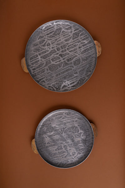 DS3 Round Serving Trays Set 2 Pcs