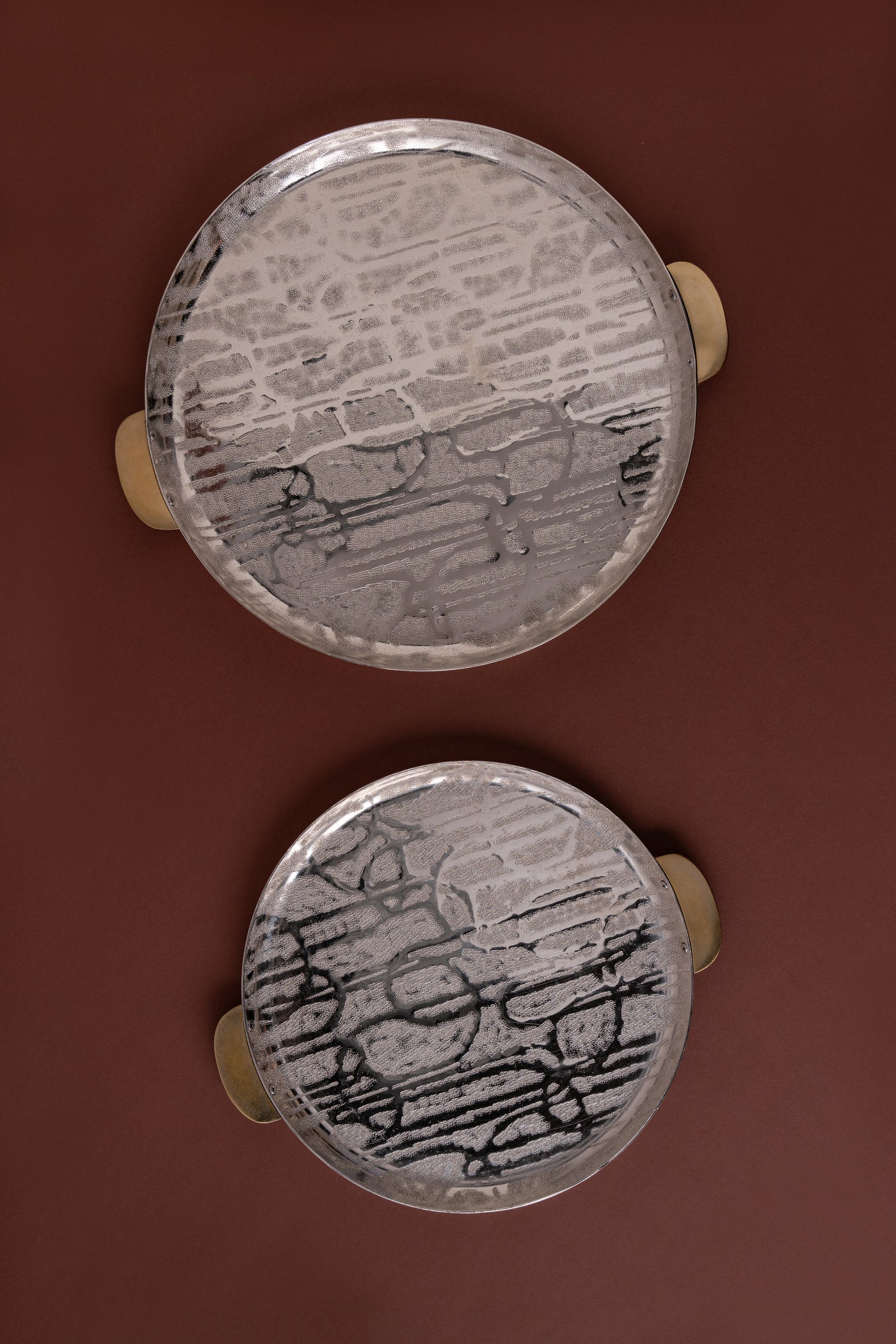 DS3 Round Serving Trays Set 2 Pcs