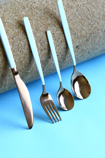 HF9 Cutlery Set 16 Pcs White Copper
