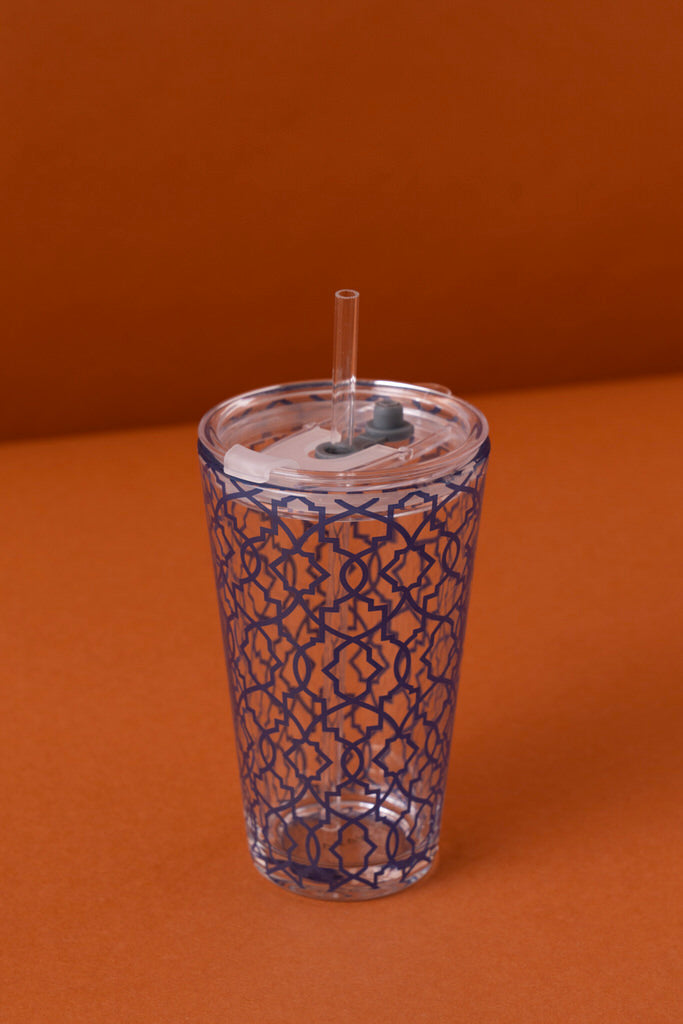 B7 Glass Mug With Lid + Straw