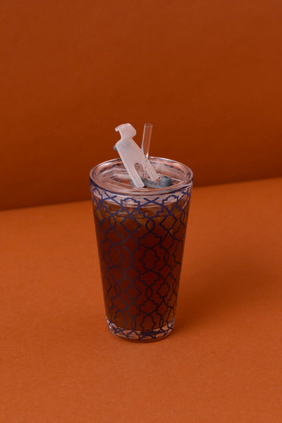 B7 Glass Mug With Lid + Straw