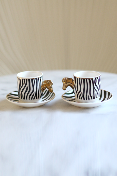 H2 Coffee Cups Set 2 Pcs Zebra