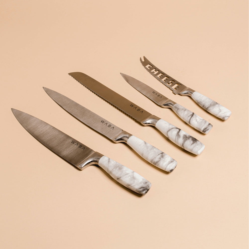 LV10 Knife Set 5 Pcs W/ Stand