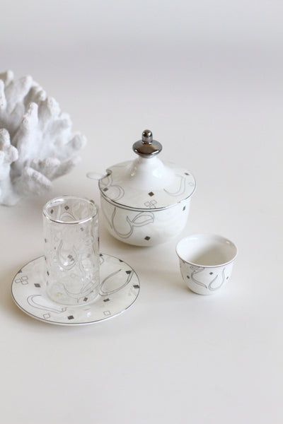 KL4 Tea & Coffee Double W + Sugar Bowl 20 Pcs White